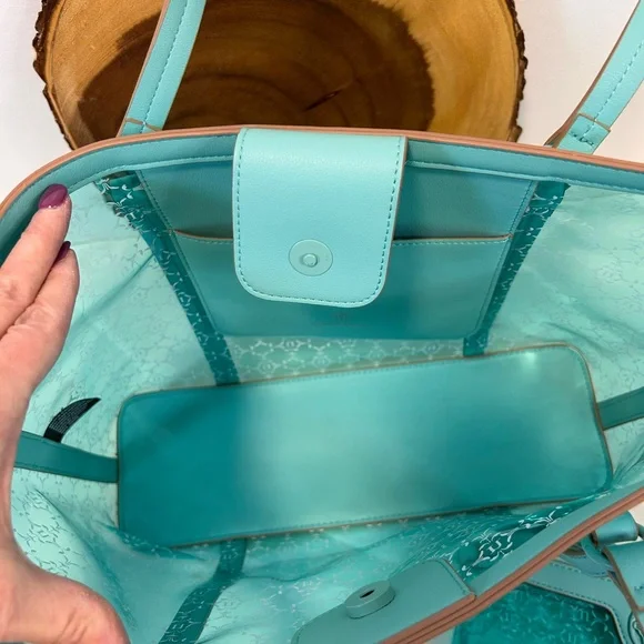Nanette Lepore Maxine clear vinyl tote‎ with wristlet pouch aquatic blue color - Picture 8 of 13